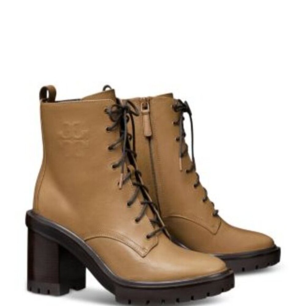 Tory Burch Women's Double T Lug High Heel Boots